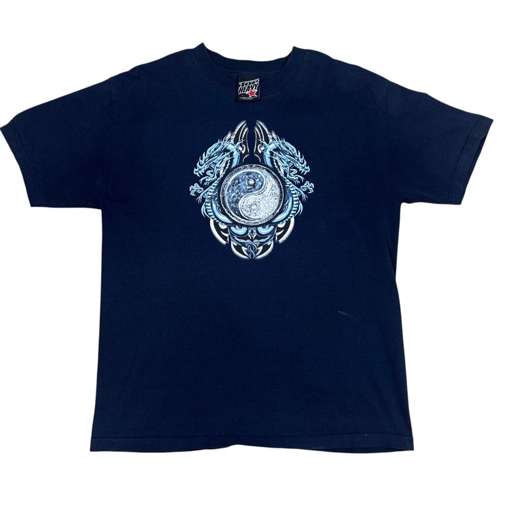 vintage y2k 2003 Top Heavy tribal japanese dragon JNCO tshirt Large skater emo
